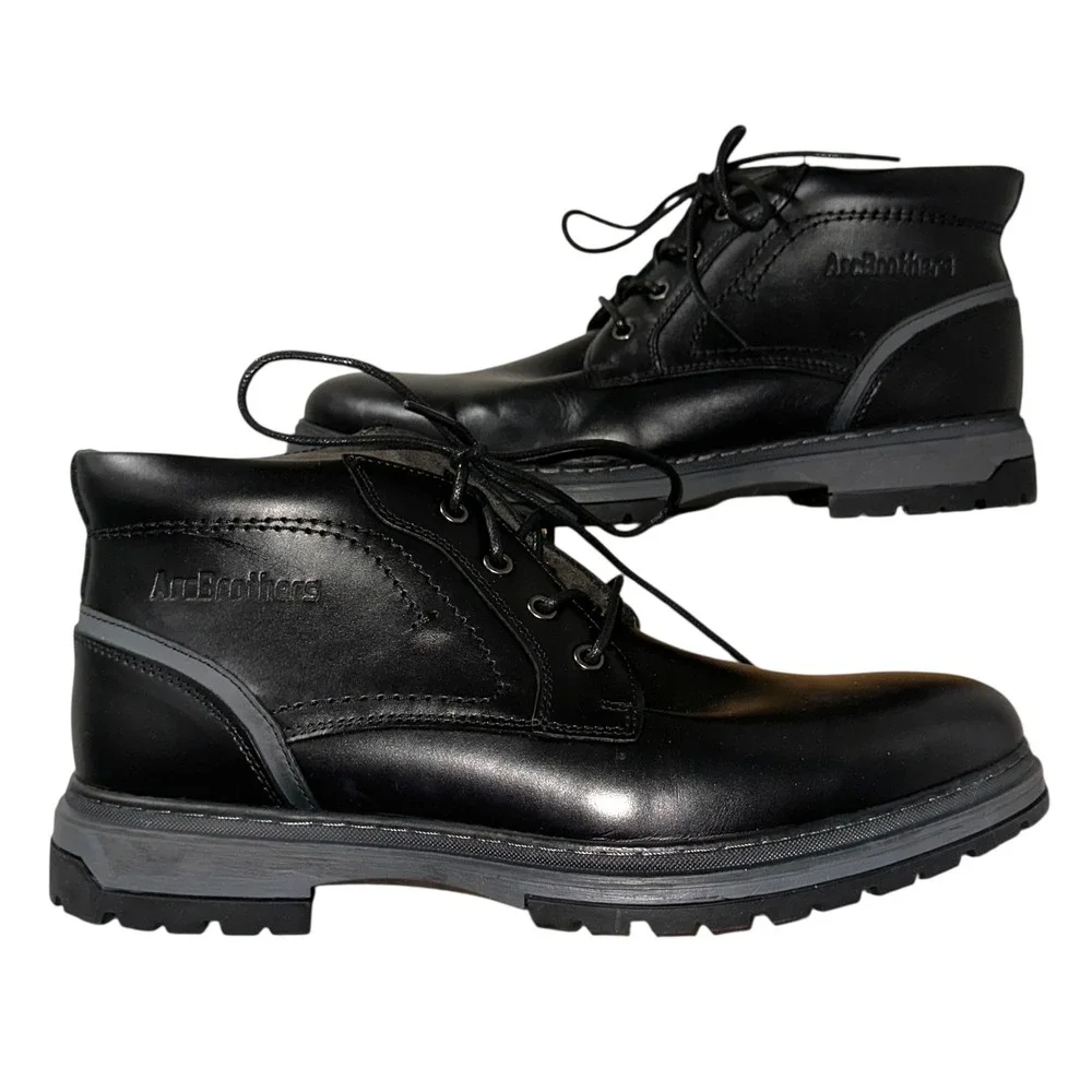 Arc Brothers Mens 11 Black Leather Chukka Boots‎ NWOB Lace Up ZC2023995 Oxfords